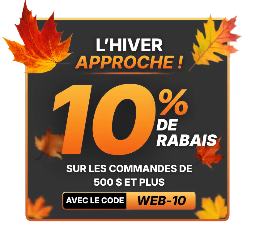 10% de rabais avec le code promo WEB-10