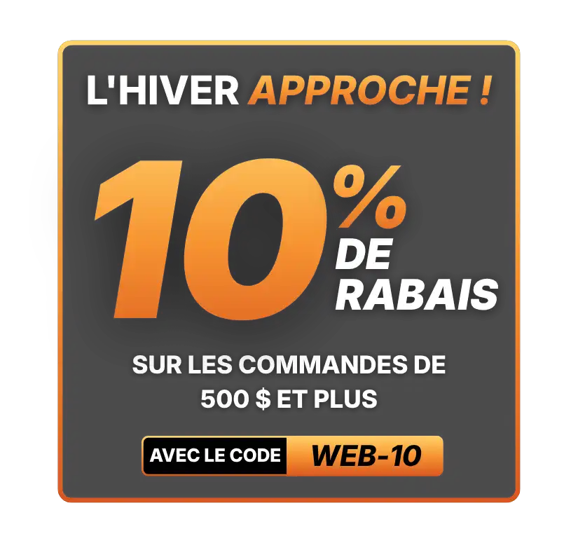 10% de rabais avec le code promo WEB-10