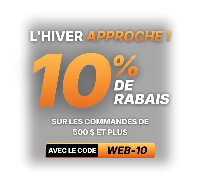 10% de rabais avec le code promo WEB-10
