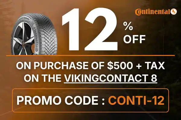 Online tire discount promotion, 10% off with code WEB-10