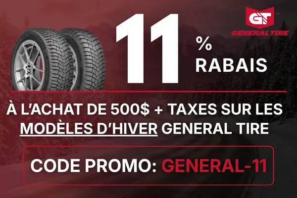 Promotion web 10 % de rabais pneus en ligne, code WEB-10