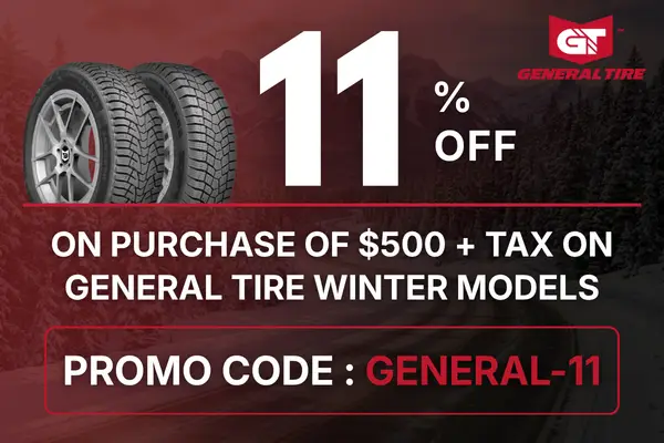 Online tire discount promotion, 10% off with code WEB-10