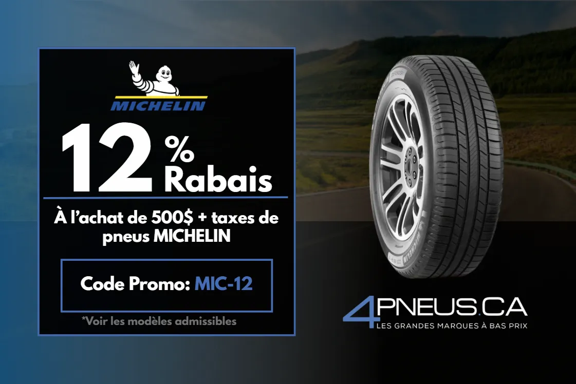 15 % de rabais sur pneus Michelin &ndash; Code promo MIC-15