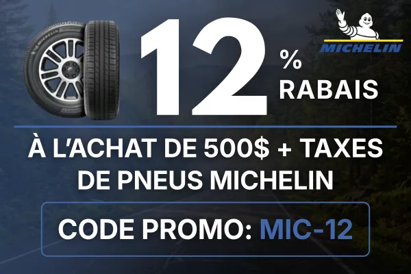 Promotion web 10 % de rabais pneus en ligne, code WEB-10