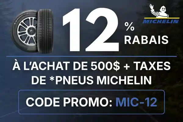 15 % de rabais sur pneus Michelin &ndash; Code promo MIC-15