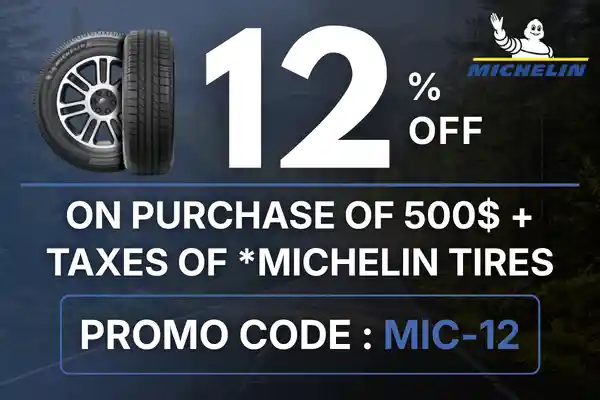 15% off Michelin tires &ndash; Promo code MIC-15