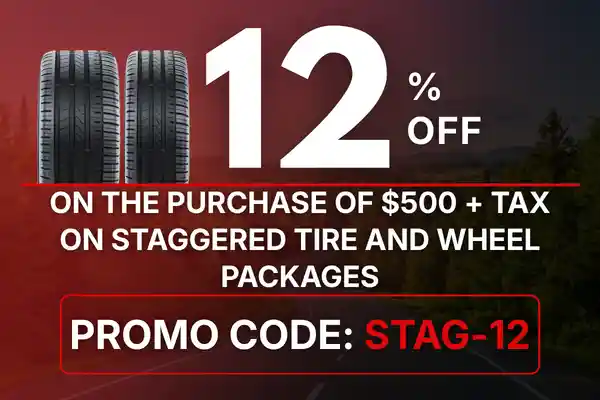 12% off staggered-fitment tires